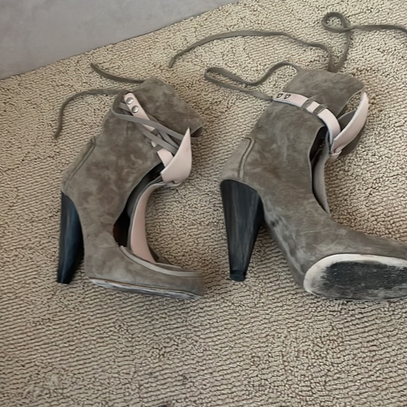 isabel marant Milla tie cut out leather suede loafer ankle boot bootie 38 7.5-8 - Picture 9 of 13